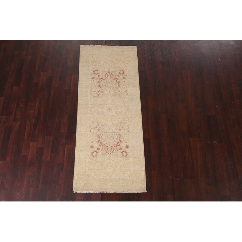 Peshawar Chobi One-of-a-Kind 2'8" X 6'9" New Age Runner Wool Area Rug in Beige