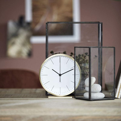 Table Clock, 15 X 15 Cm, Gold