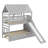Charming House-Shaped Twin Over Twin Bunk Bed With Sliding Trundle Space-Saving Stairs-877307655