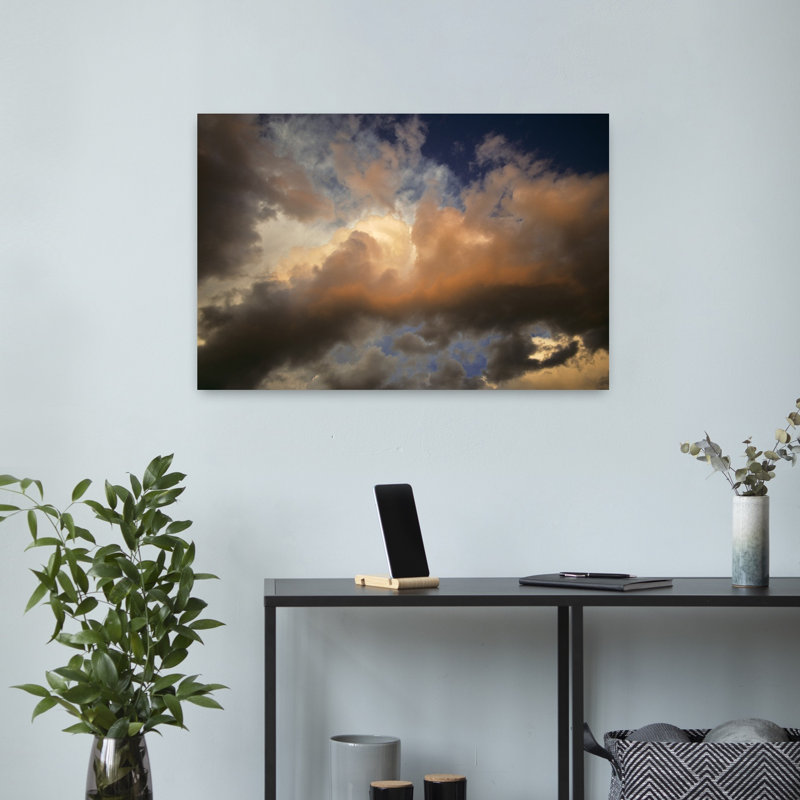 SUNLIGHT COMING THROUGH ROLLING DARK STORM CLOUDS 1 Piece Wrapped Canvas Wall Art, 60.96 cm H x 40.64 cm W