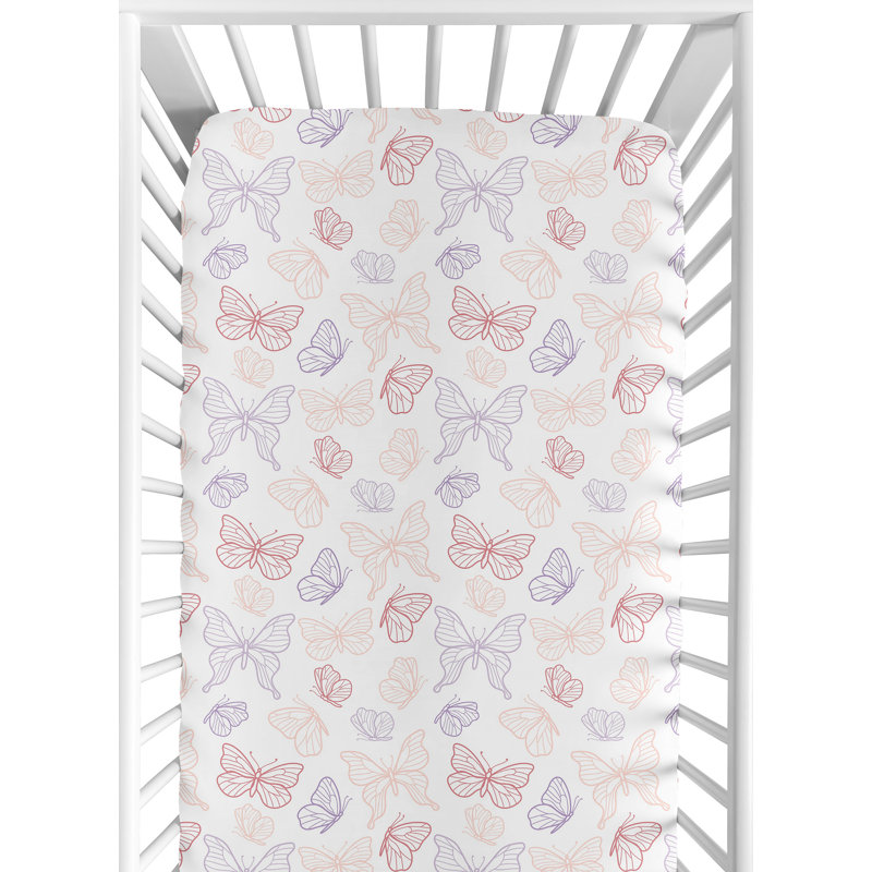 Drap-housse pour lit de bébé Butterfly