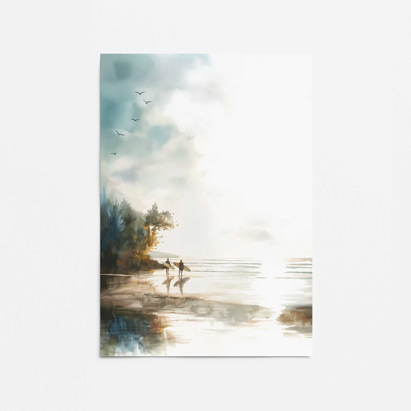 Coastline Stroll Rolled Print, 24" H x 18" W