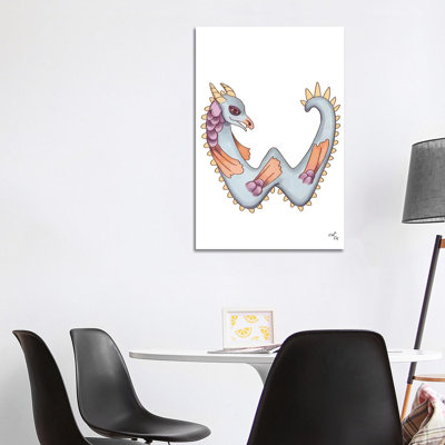 Monster Letter W by Might Fly Art & Illustration - Wrapped Canvas Print