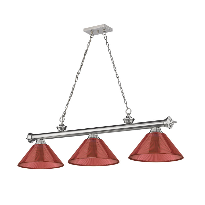 Annaleisa 3 - Light Pool Table Lights Pendant, Red