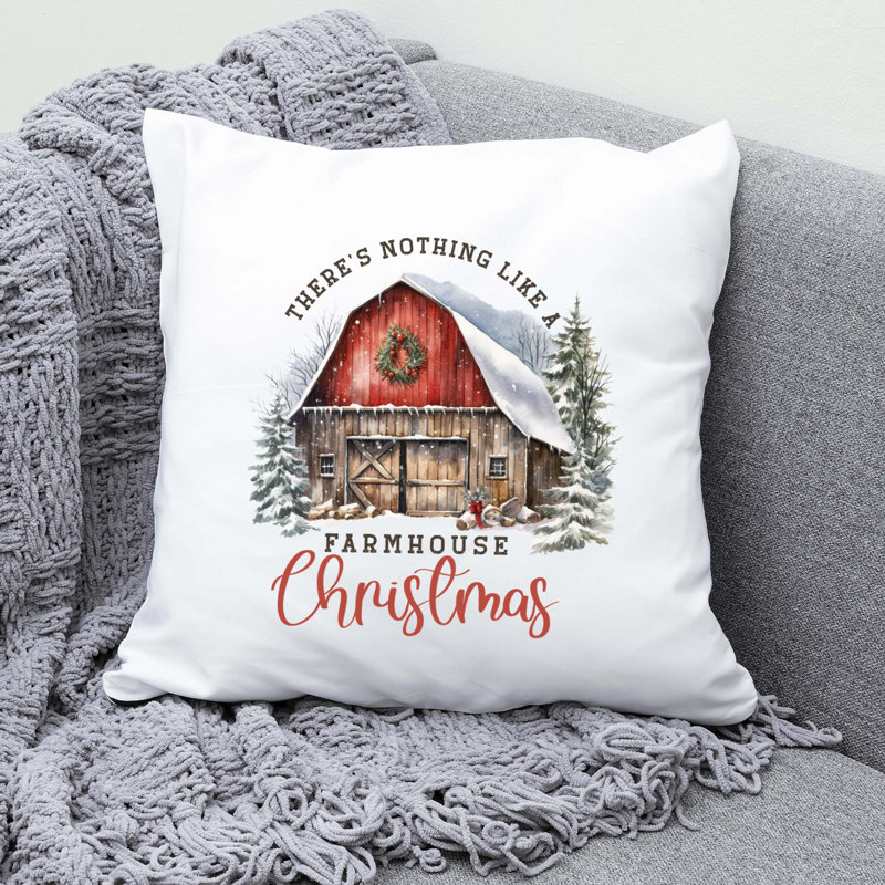 Christmas Farm Reversible Throw Pillow, 20" x 20"