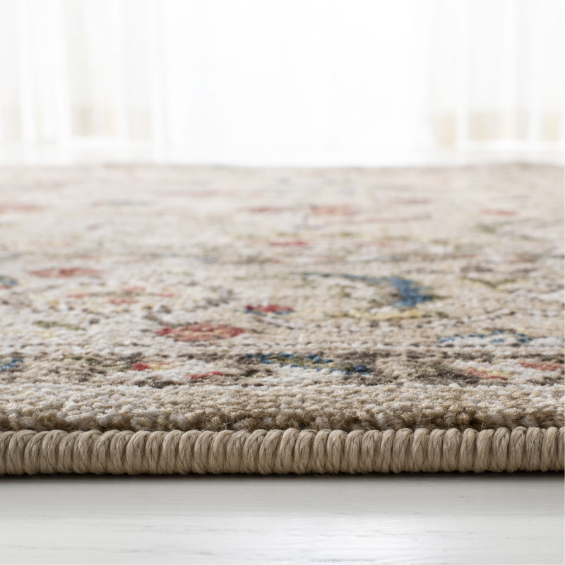 Ivory Synthetic Hand-knotted 6' x 9' Rectangular Rug