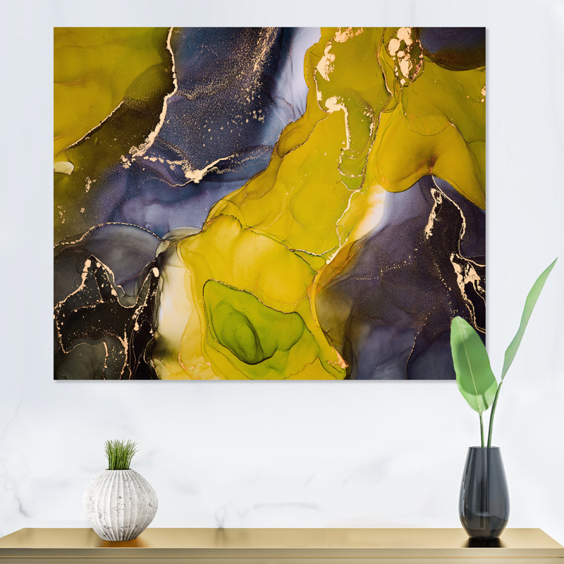 «Mauve et jaune», impression sur toile, H 30 po x l 40 po x P 1,5 po, Toile tendue