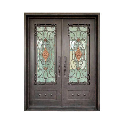 Bronze Crest Iron Door
