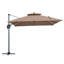 Parasol d'extérieur carré à double toit 11 pi en brun (sans base de parasol) 11 pi