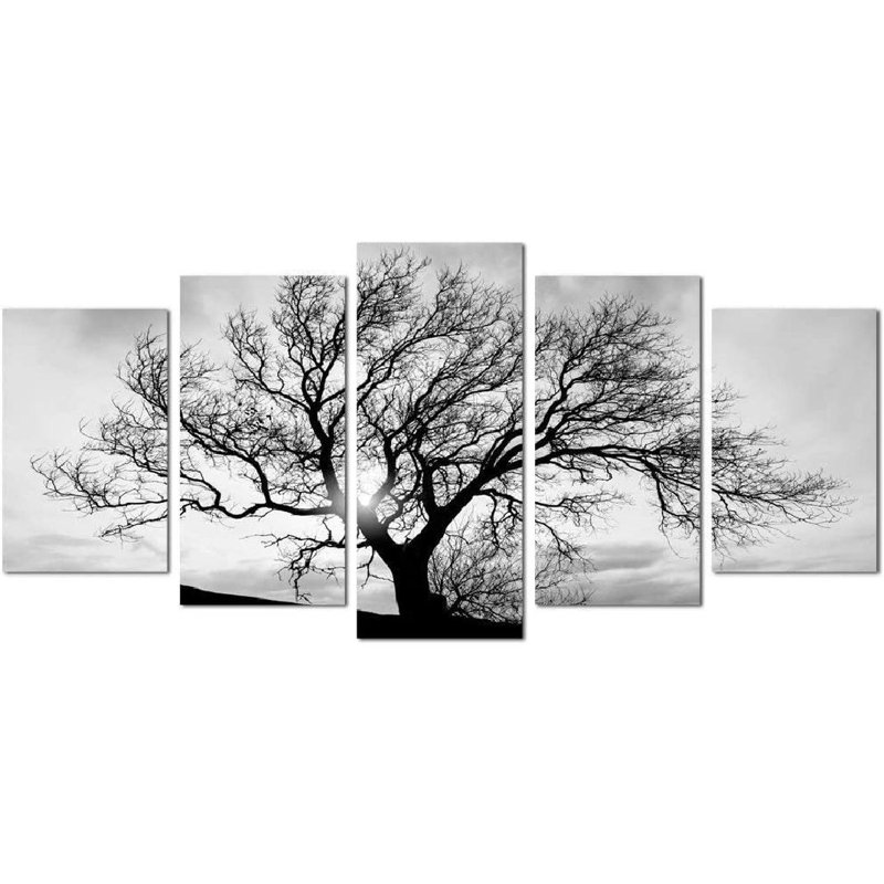 Ensemble de décoration murale 5 pièces, Noir / blanc