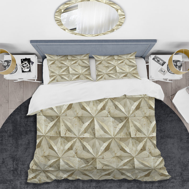 Ensemble de housse de couette Modern Ivory Modern Star II, Housse de couette très grand + 2 très grandes ta