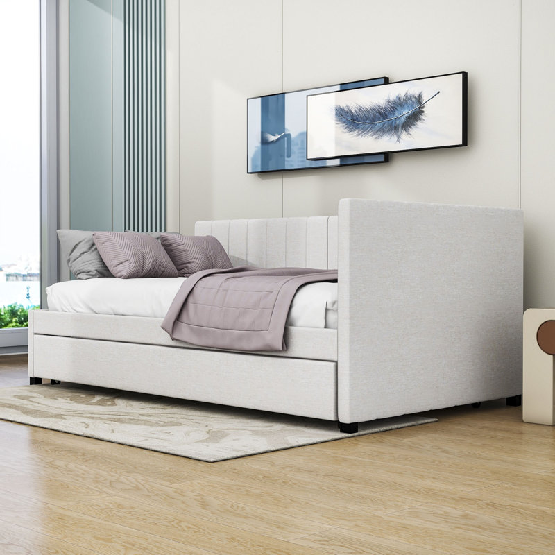 Thelman Upholstered Daybed, Twin, Beige