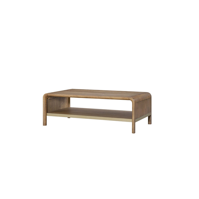 Amy Aurora Waterfall Wood Cocktail Table, Latte