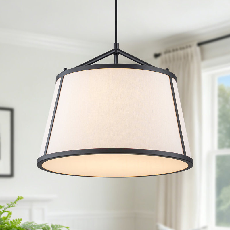 Luminaire suspendu tambour 3 lumières, Matte Black