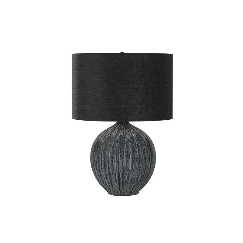 23" Black Ceramic Table Lamp with Black Shade