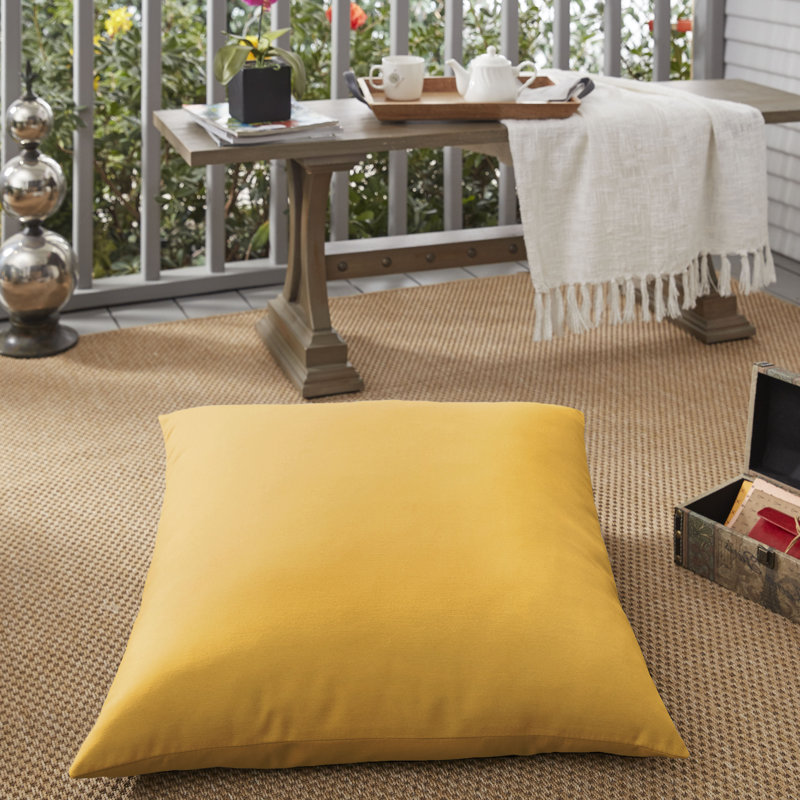 Selene Outdoor Square Pillow Cover & Insert, Fresco Daffodil