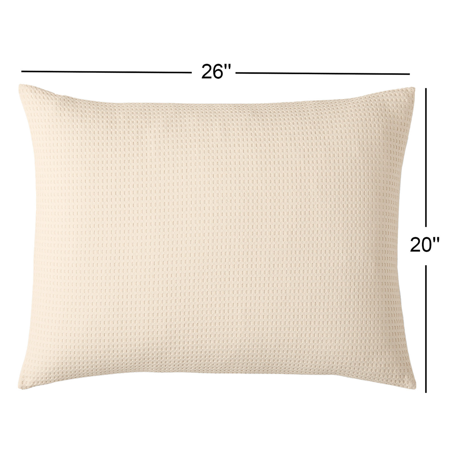 Felix Cotton Pillow Sham, Standard, Ivory