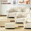 Velours blanc beige pour la maison et le bureau, combiner avec des canapés simple, 2 places, 3 places, rembourrage haute densité confortable, cadre stable, rebond d'assemblage rapide, structure, rapide-131102796
