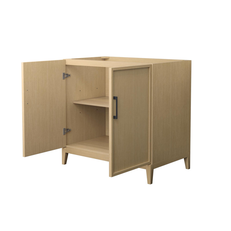 Elan 35'' W Single Bathroom Vanity Base, Tan/Matte Black