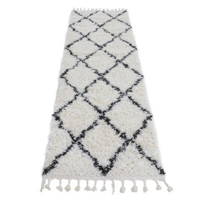 Eddy Shaggy Boho Black Rug