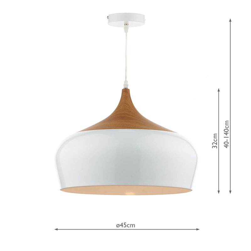 Nataly 1 - Light Dome Pendant, White