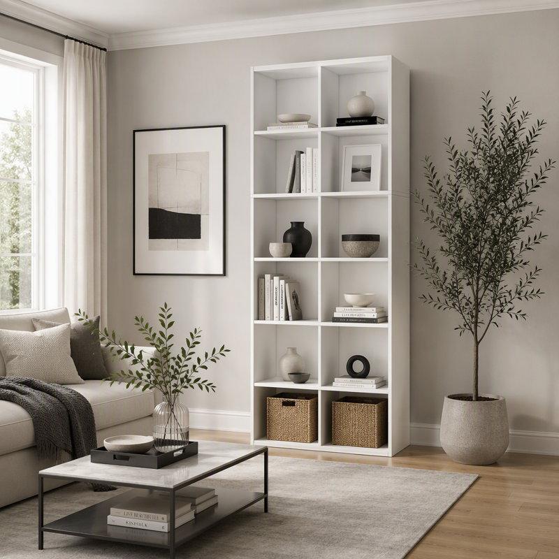 71.65" Modern 6-Tier Cube Bookcase