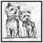 Animal de compagnie Yorkie croquis blanc moderne - cadre flottant sur toile-71080045-71080037