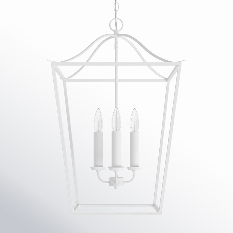 Luminaire suspendu 4 lumières Grady, Blanc texturé
