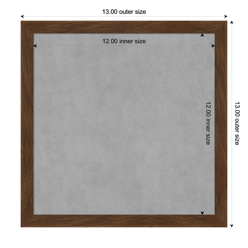 Tableau magnétique à cadre étroit Carlisle Brown, H 13 po x l 13 po