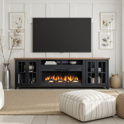 Brixham 97" Farmhouse Fireplace TV Stand for TVs up to 100"