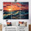 Rainbow Beach Sunset II - Ensemble de décoration murale océan-107766922-107766924