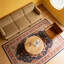 Table basse ronde à deux niveaux en bois massif avec pieds robustes-2109096683
