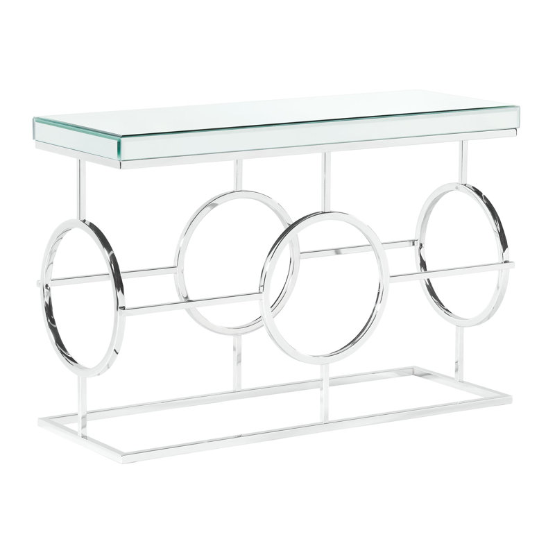 Mercer41 Zaiya Rectangle Mirrored Sofa Table