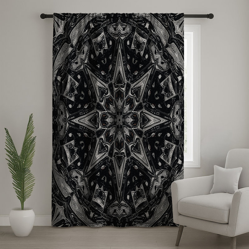 Rideaux de fenêtre complexes, voilages et rideaux à motif mandala Intricate Star, 50 po x 80 po - 1 panneau, Transparent
