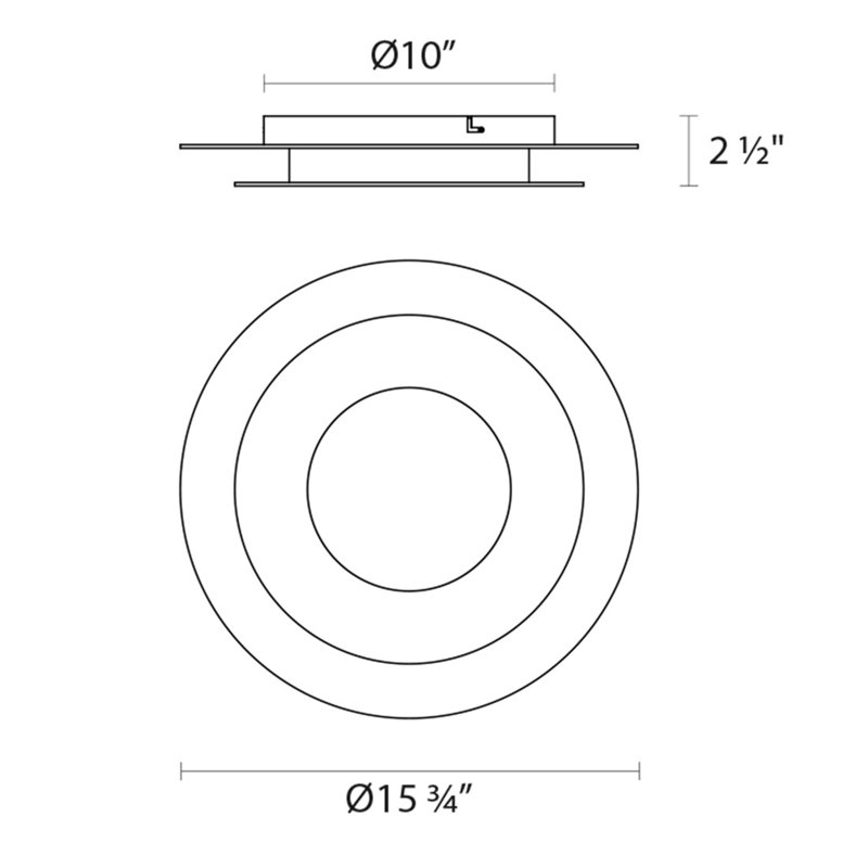 Offset 1 - Light LED Flush Mount, 15.75", 3000K