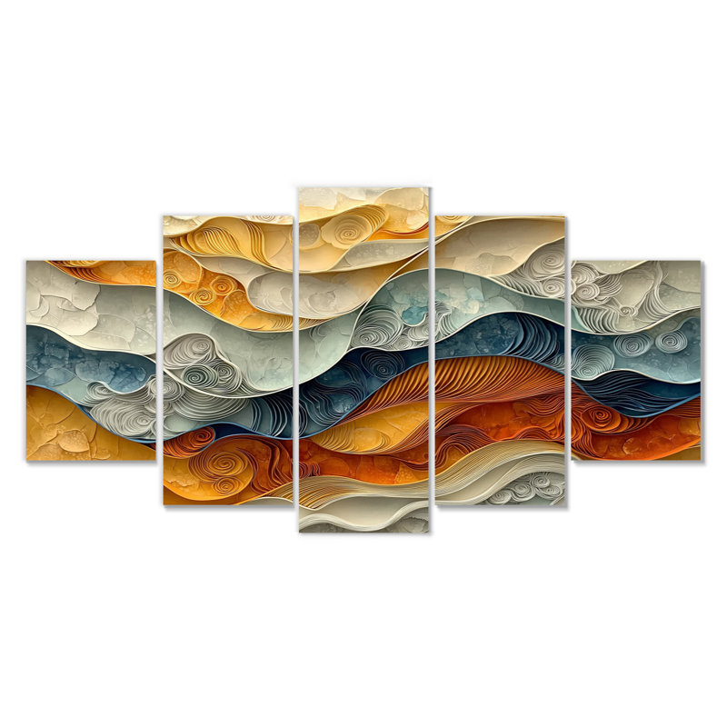Nuvraj - Abstract Spirals Wall Art - ensemble de décorations murales modernes