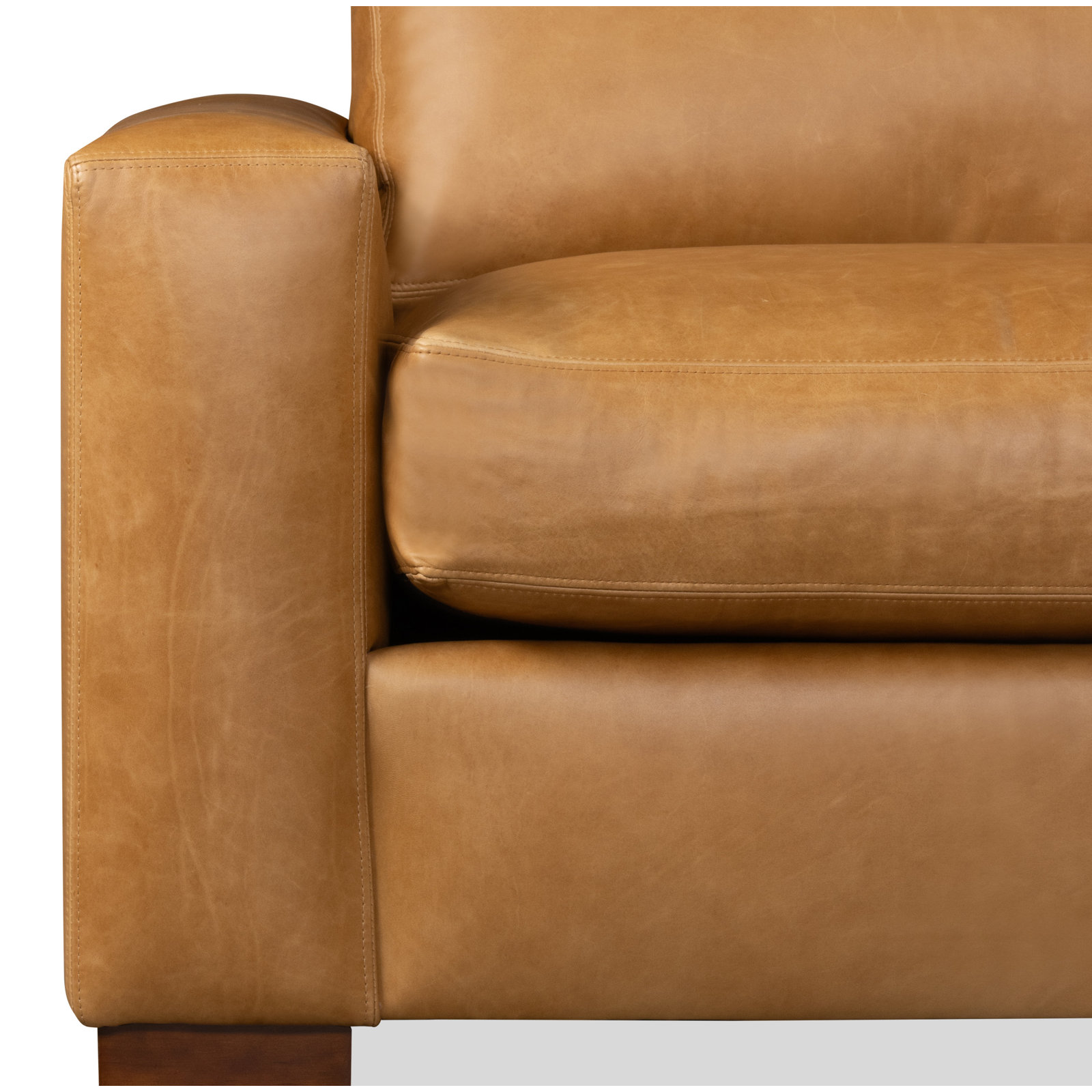 Jonie Sectional, Left Hand Facing, Bistro Saddle Genuine Leather