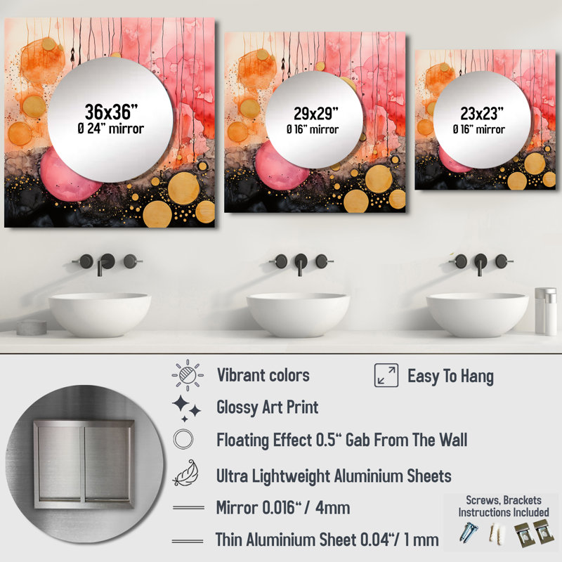 Art mural en miroir Escape To Serenity, 29 po x 29 po