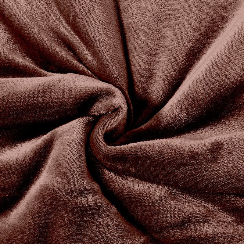 Hanae Sherpa Fleece Thick Blanket Bed Throws, Coffee
