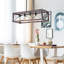 Luminaire suspendu de style campagnard industriel en bois rouge 32 po, lustre 5 lumières pour salle à manger, îlot de cuisine, décor de café (sans ampoules)