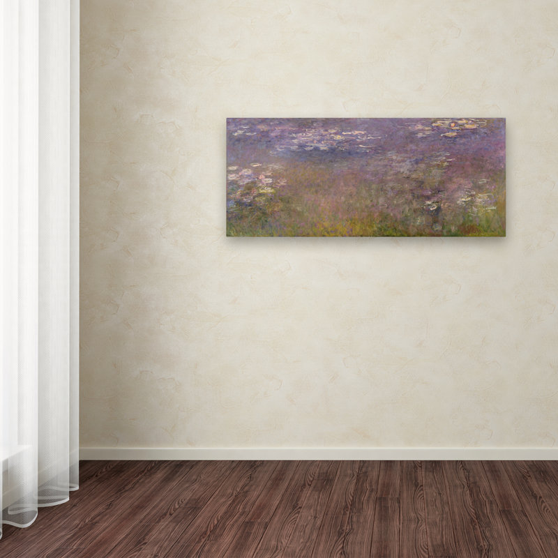 «Water Lilies (Agapanthus)», reproduction de peinture à l'huile sur toile tendue, H 10 po x l 24 po x P 2 po