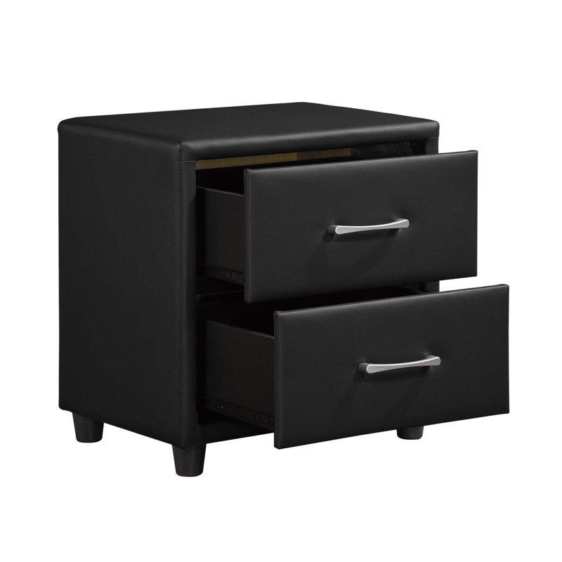 Durable similicuir noir recouvrant la table de chevet 1pc