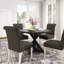 Banff 5-piece Dining Set, Cross-Buck Round Table with 4 Tufted Chairs-1462019911