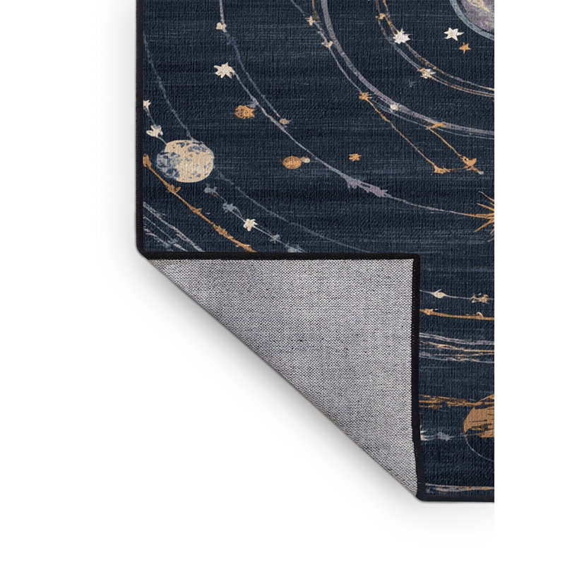 Tapis gris lavable à la machine, Rond 8 pi