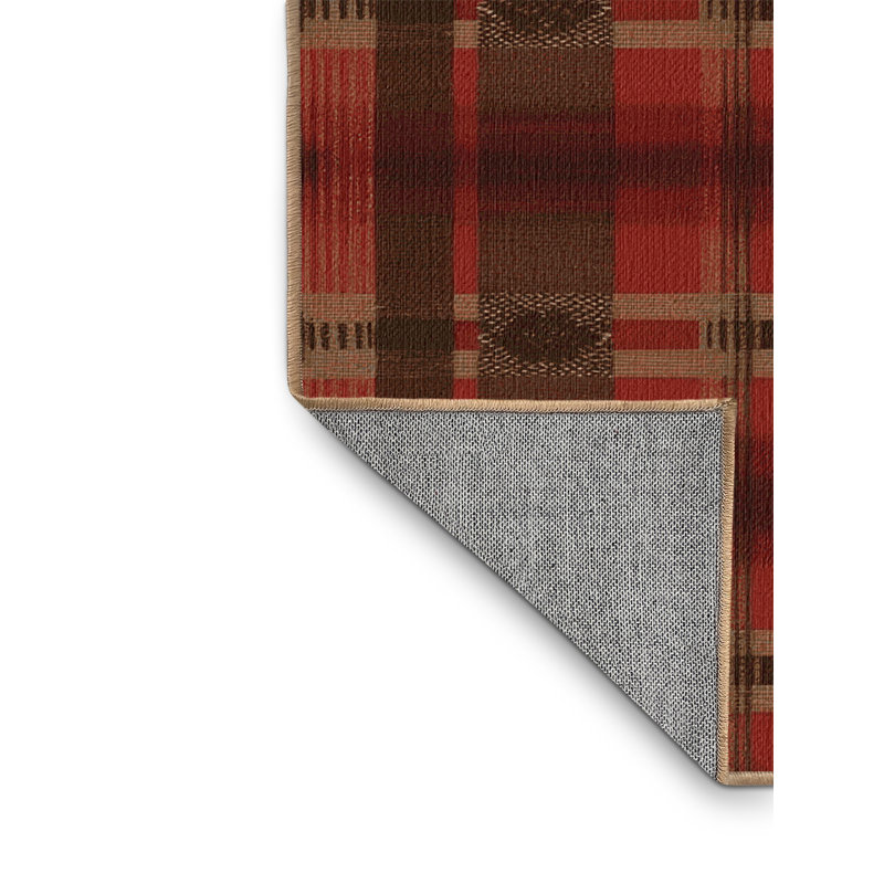 Washable Rustic Plaid Southwestern Area Rug, Rectangle 6' x 9'