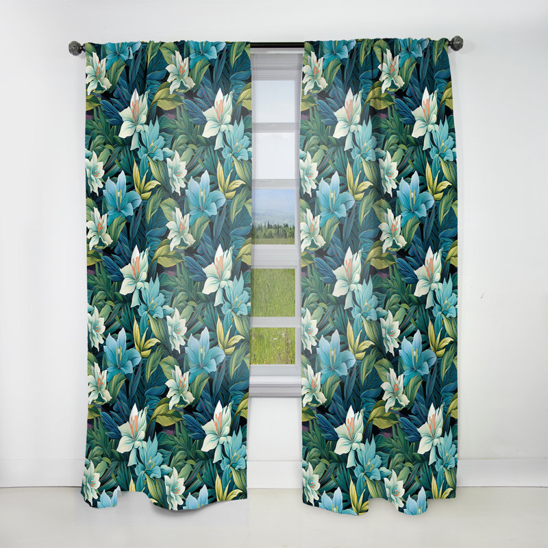 Tropic Mirage Ii - motif tropical - rideau tropical - obscurcissement de la pièce en velours - 1 panneau, L 52 po x L 90 po