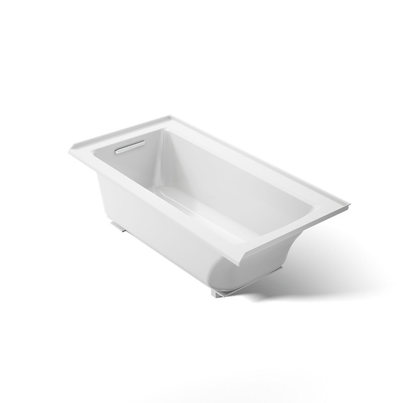 Baignoire de trempage en alcôve 60 "x 30" avec bride intégrée Archer, Blanc, Gauche