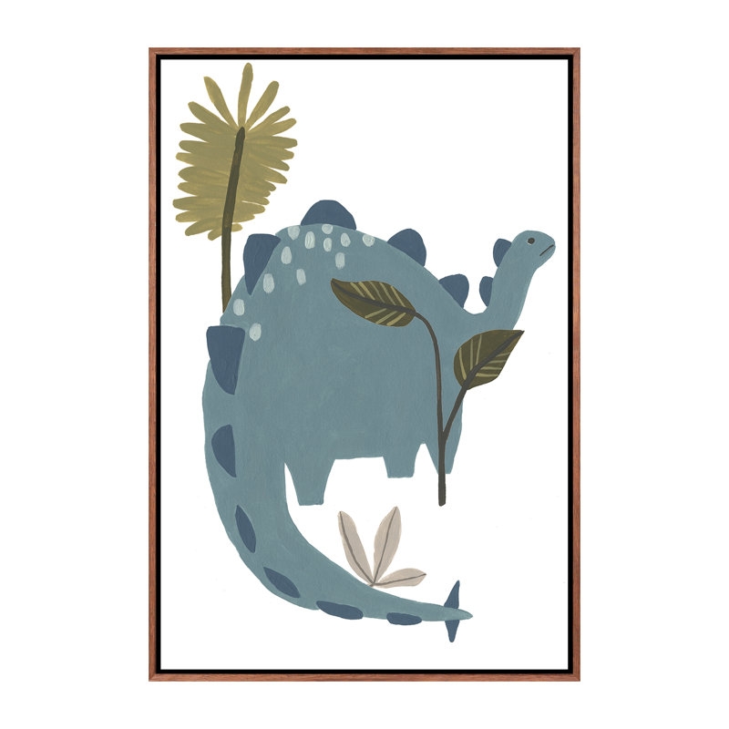 Décoration murale Mighty Dino I Kids, H 26 po x l 18 po x 1,5 po, Toile classique avec cadre brun