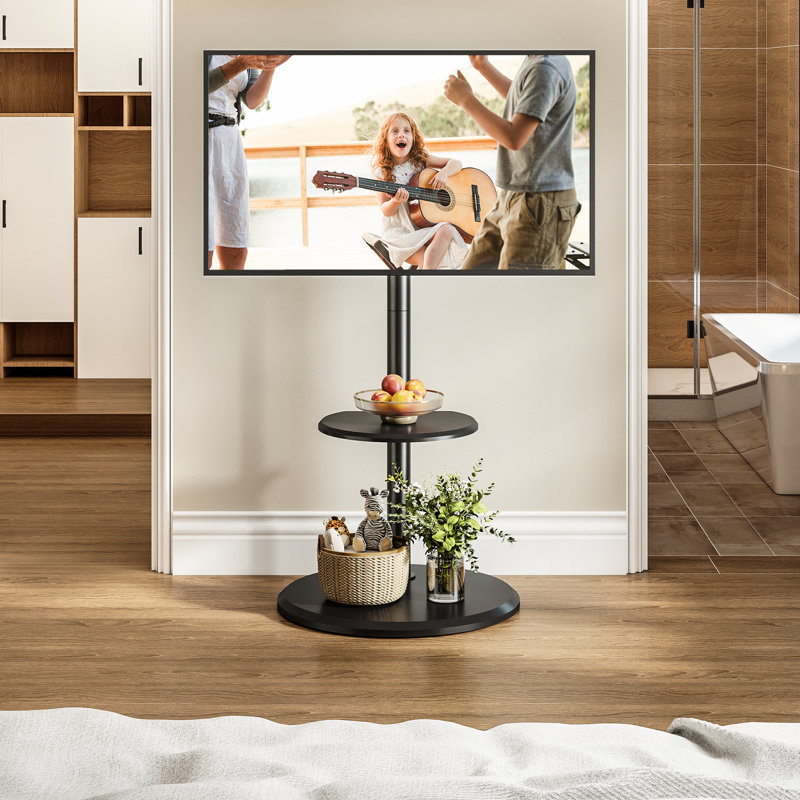 Meuble télé ajustable en hauteur avec roues dissimulées, tablette en bois pour téléviseurs de 32 à 65 pouces, capacité de charge maximale de 88 lb
