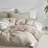 MooMee Duvet Cover Set with Zipper Closure & 8 Interior Ties 100% Washed Cotton Twill Soft Linen Like Textured-107383178-115279054